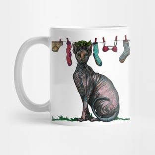 Laundry Day -  Hairless Cat Smoking Mug